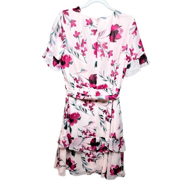 NWT Lauren Ralph Lauren Floral Print Georgette Dress Pink Rose SZ 12 - Picture 7 of 16